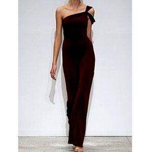 One-Shoulder Black Amsale Gown